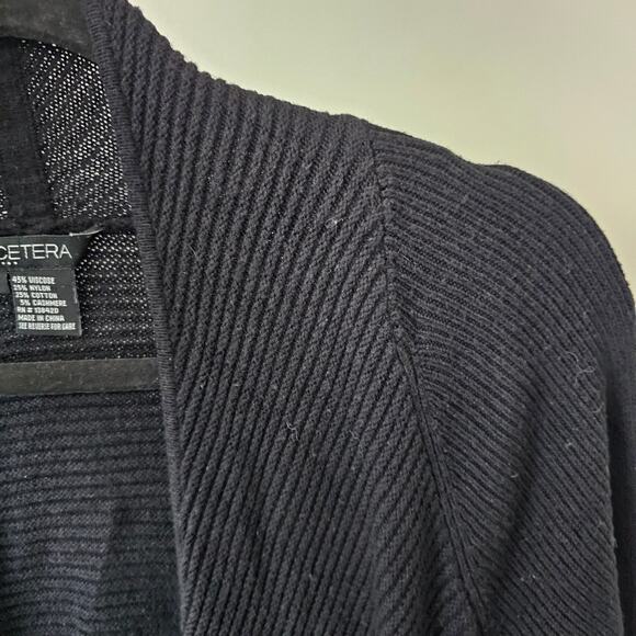 ETCETERA Black Open Front Cardigan Size M - Picture 4 of 5